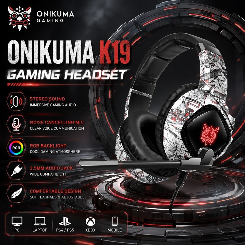 Gaming Console Zone - ONIKUMA K19 Gaming Headset Wired Noise