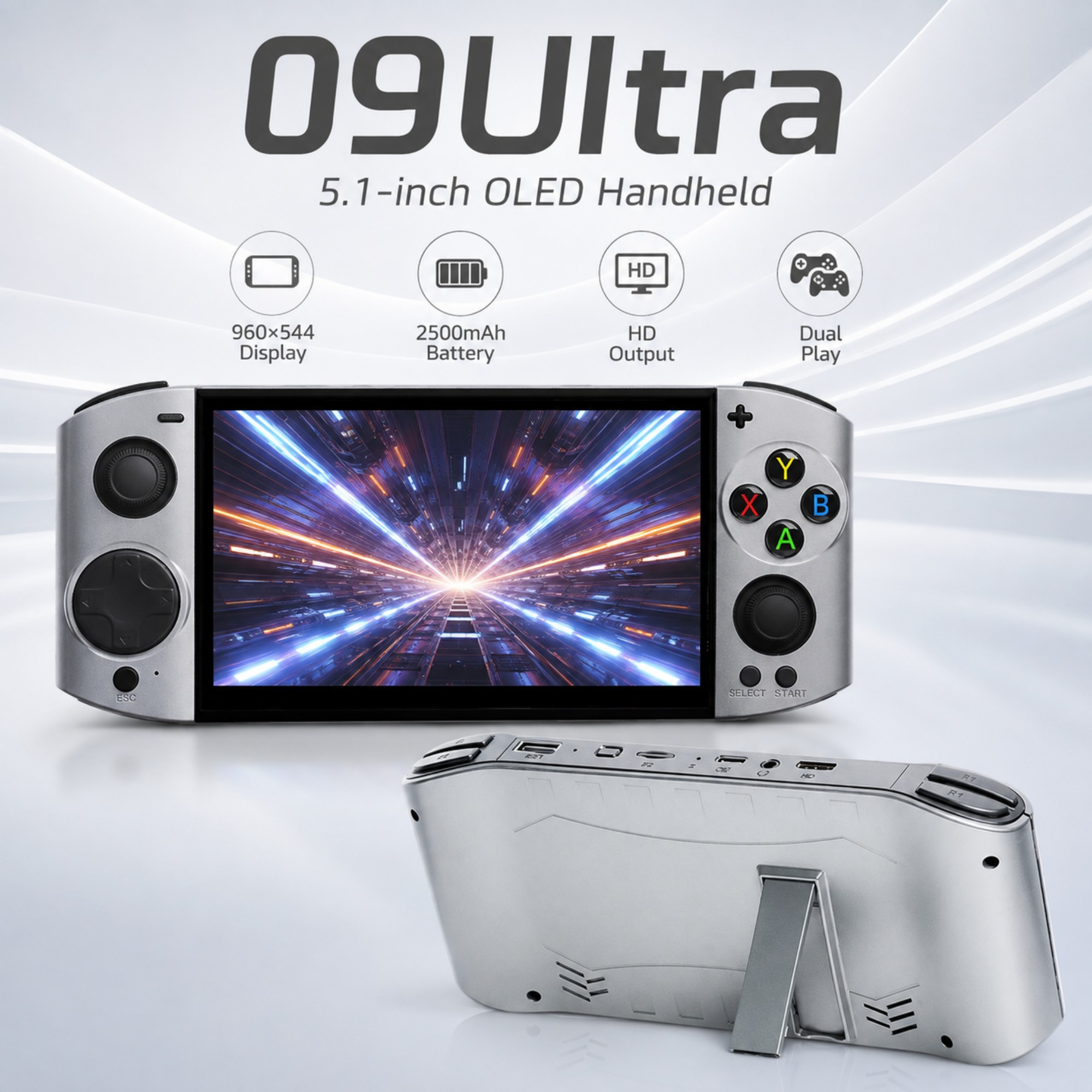 09 Ultra 5.1 Inch OLED Handhel - Gaming Console Os recension och pris
