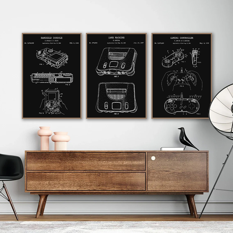 Vintage Game Console Blueprint - Gaming Console Zone recension och pris
