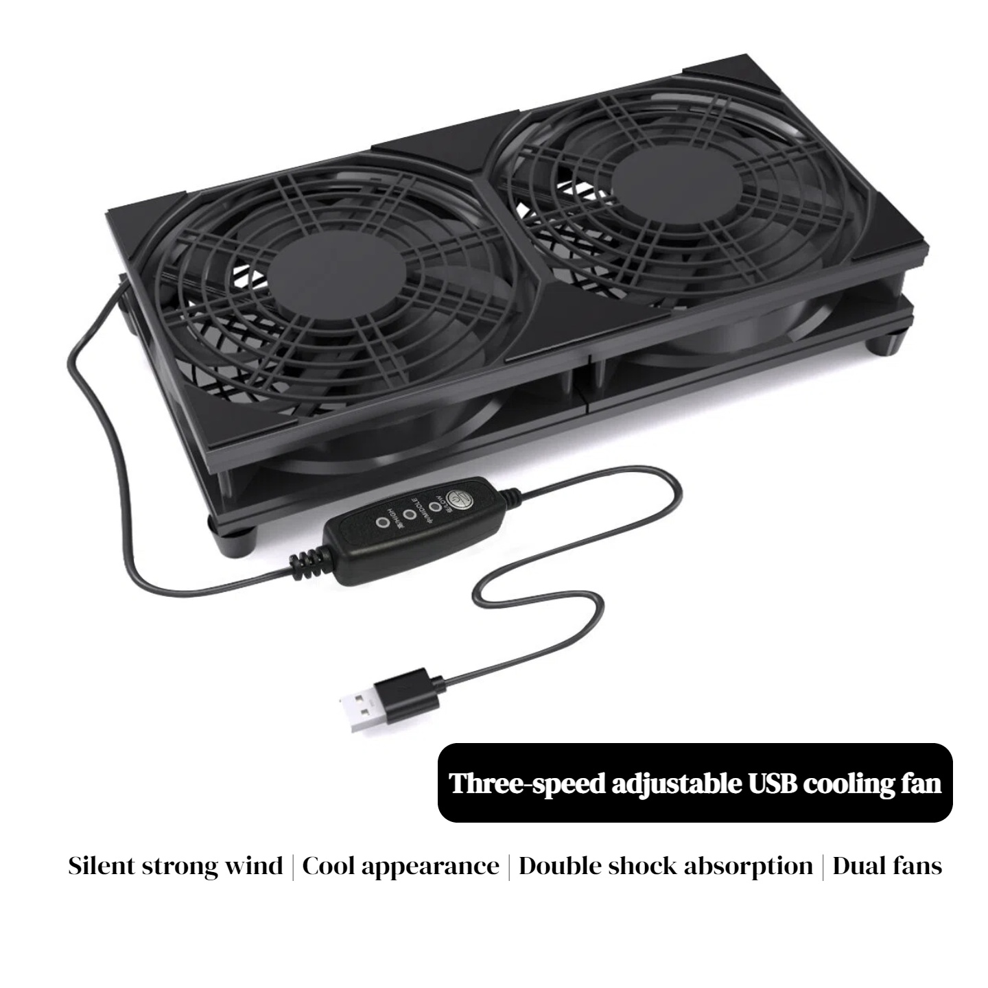 Dual USB Cooling Fan with 3-Sp - Gaming Console And Pc recension och pris